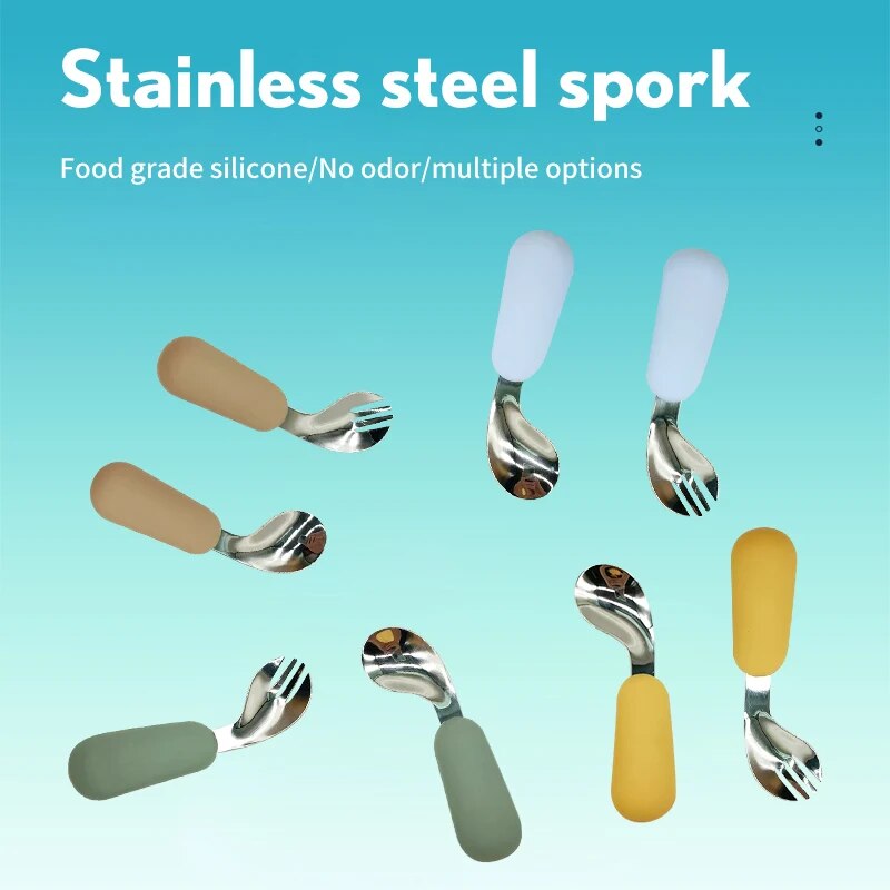 Baby Food Utensil - Baby Spoon Fork Set 316 Stainless