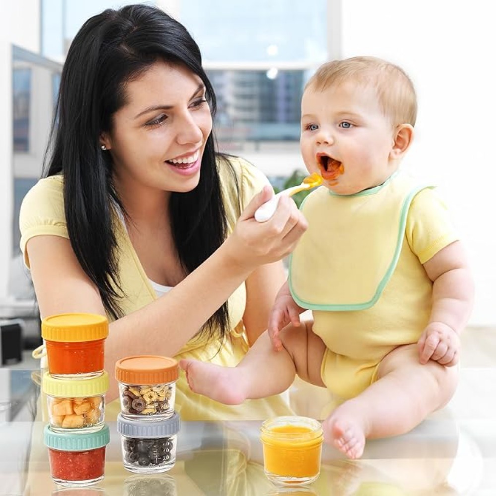 Baby Food Jars Glass - 6pcs Glass Baby Food Jar Reusable