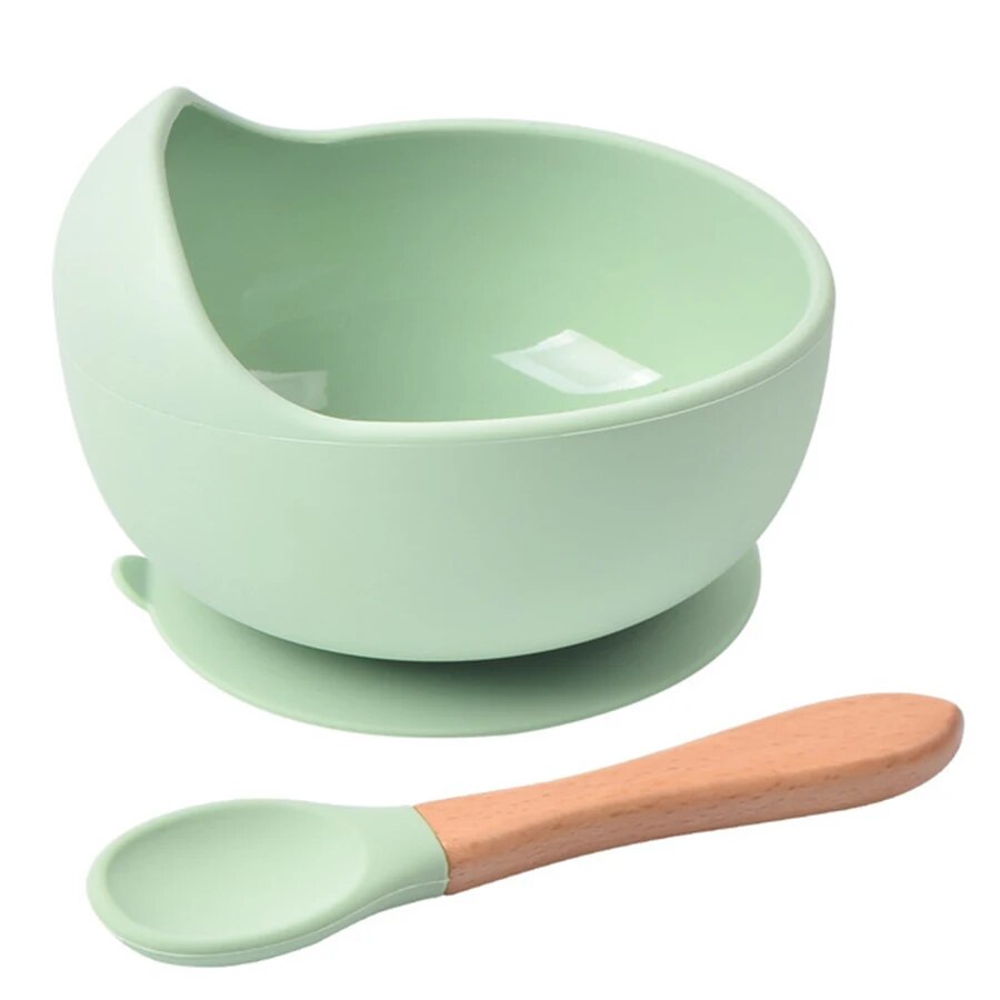 Baby Food Utensil - High Quality Spill-Proof Silicone Feeding Bowl