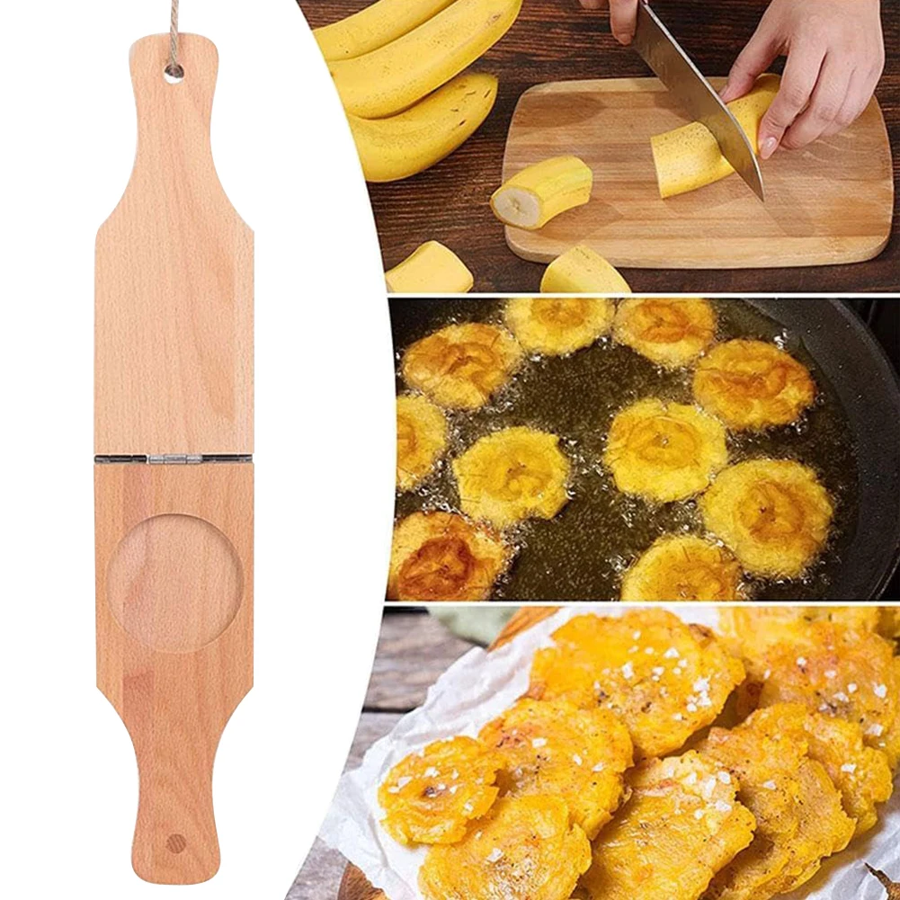 Baby Food Banana - Wooden Plantain Press With Handle Ergonomic