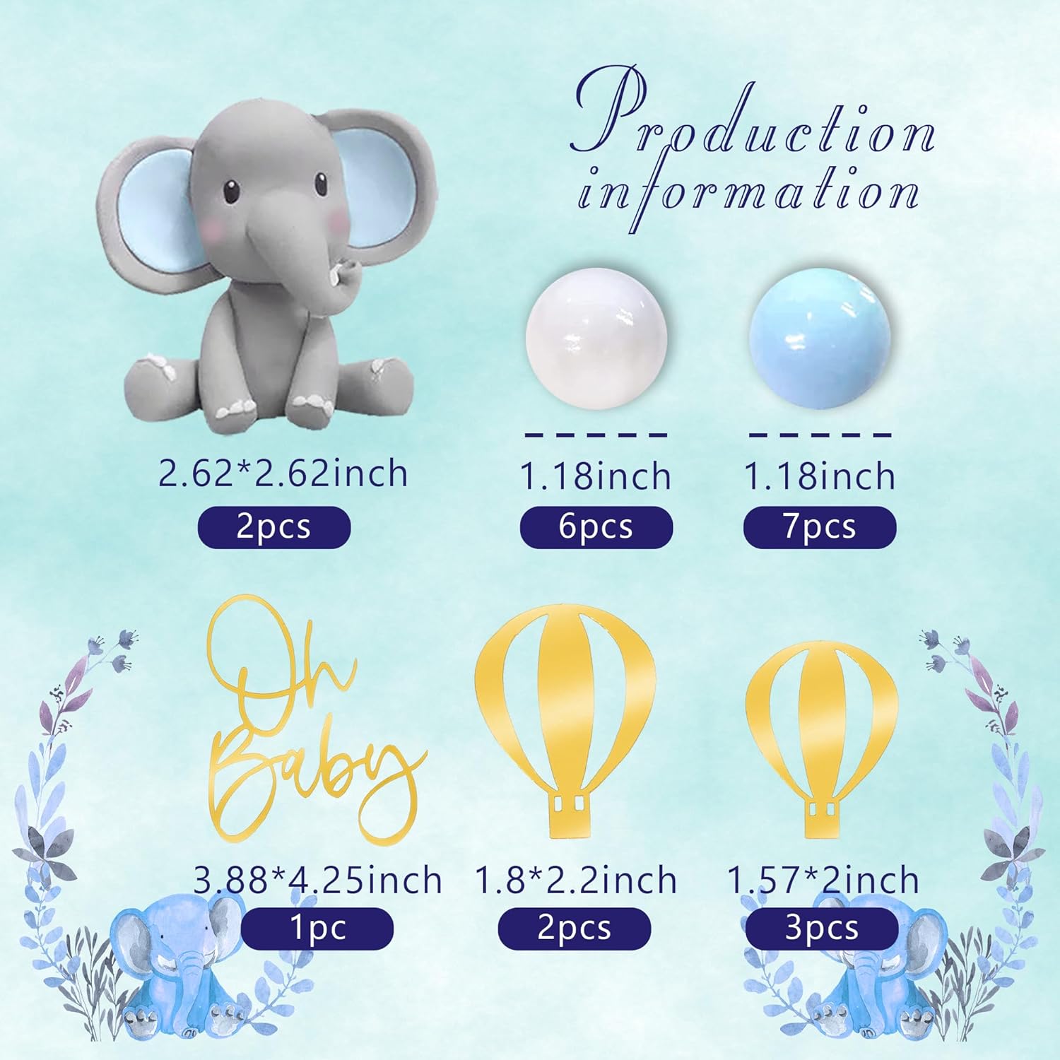 Elephant Cake Decoration Baby  - Baby Food Kids recension och pris
