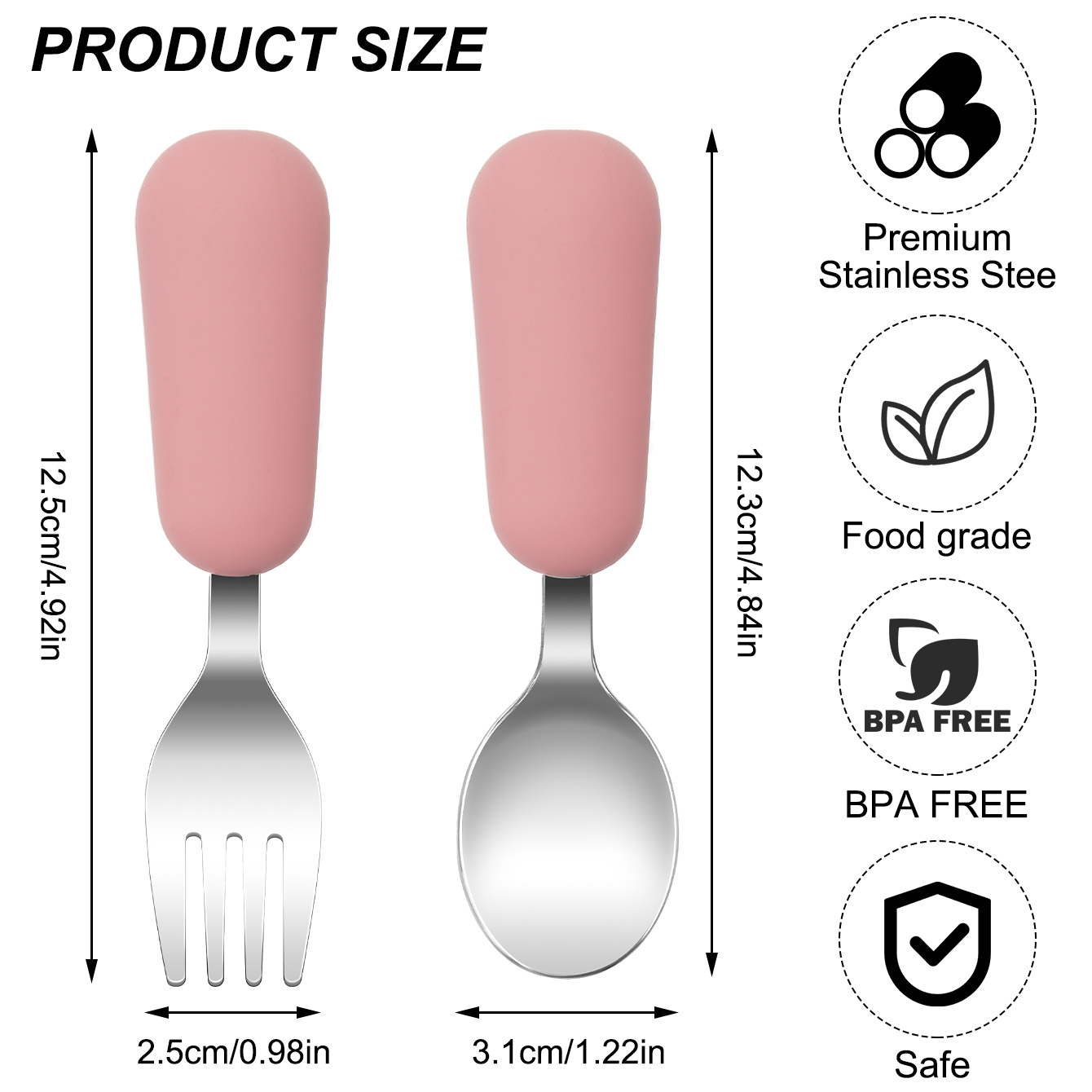 Color Kids 2PCS Stainless Stee - Baby Food Utensil recension och pris
