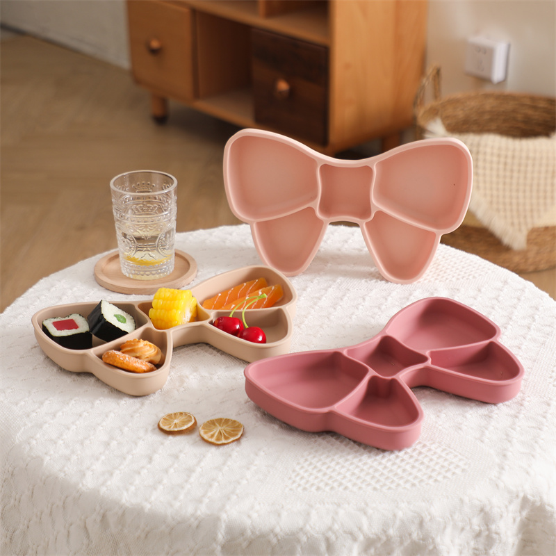 Baby Silicone Dining Plate Bow - Baby Food Utensil recension och pris