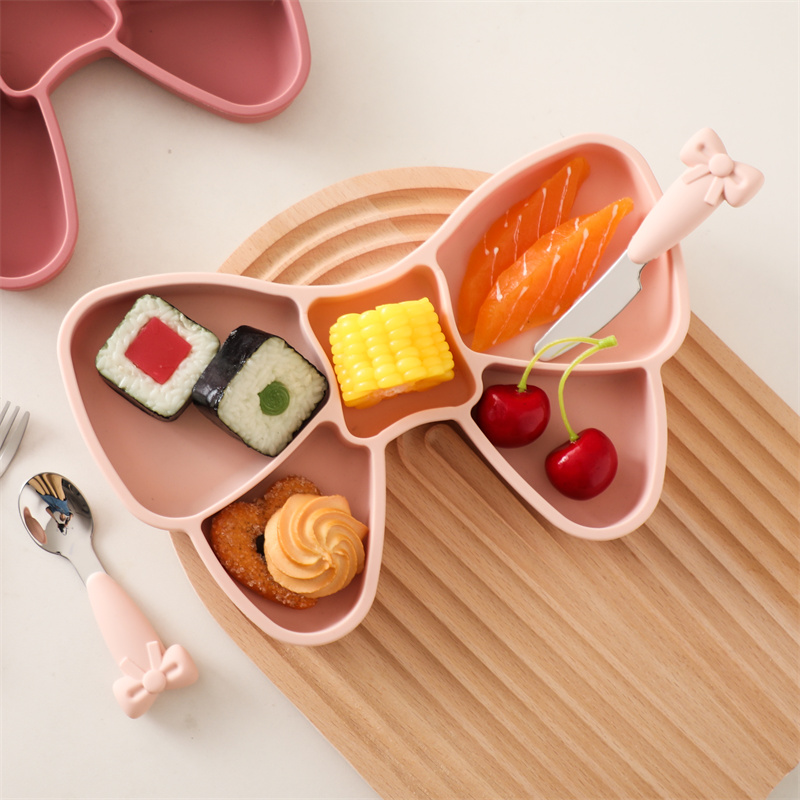 Baby Silicone Dining Plate Bow - Baby Food Utensil recension och pris