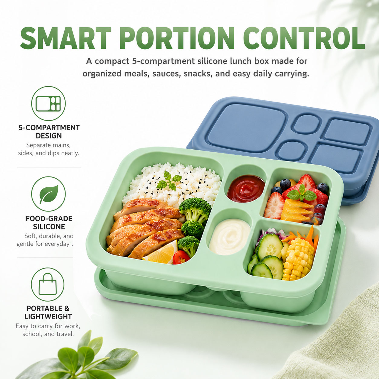 Portable Silicone Bento Lunch  - Baby Food Plan recension och pris