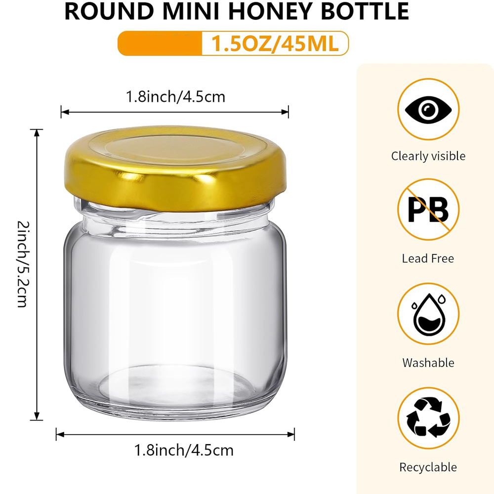 1.5 oz Round Mini Clear Honey  - Baby Food Jars Glass recension och pris