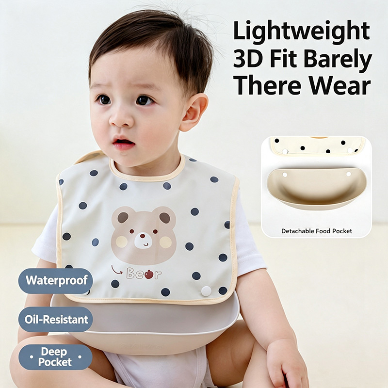 Baby Detachable Feeding Bib Wa - Baby Food Apron recension och pris