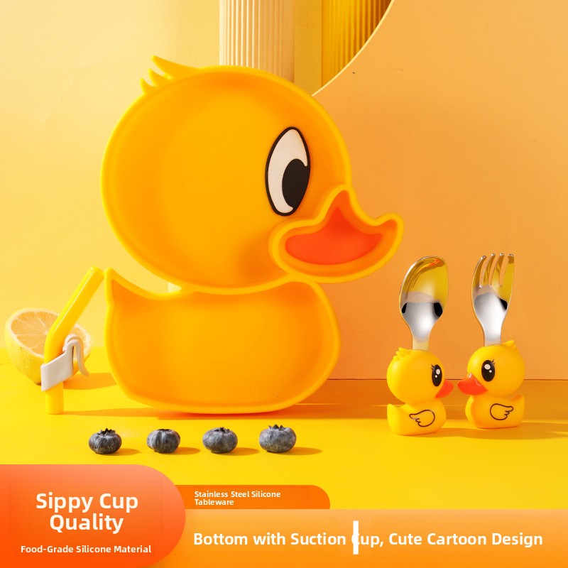 Yellow Duck Silicone Stainless - Baby Food Apron recension och pris