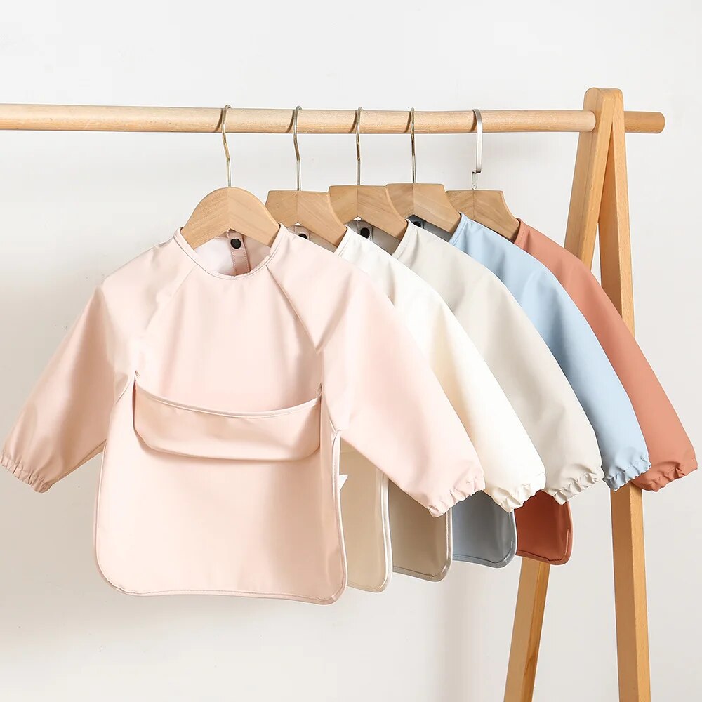 1pcs Solid Color Painting Smoc - Baby Food Apron recension och pris