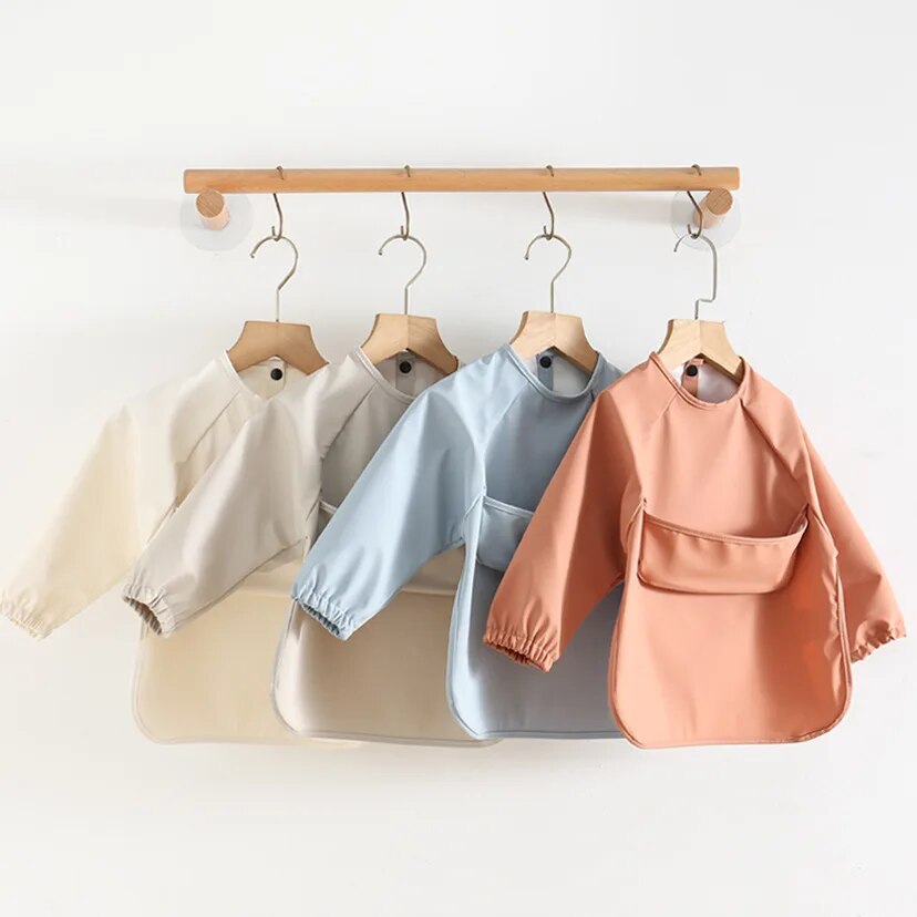 1pcs Solid Color Painting Smoc - Baby Food Apron recension och pris