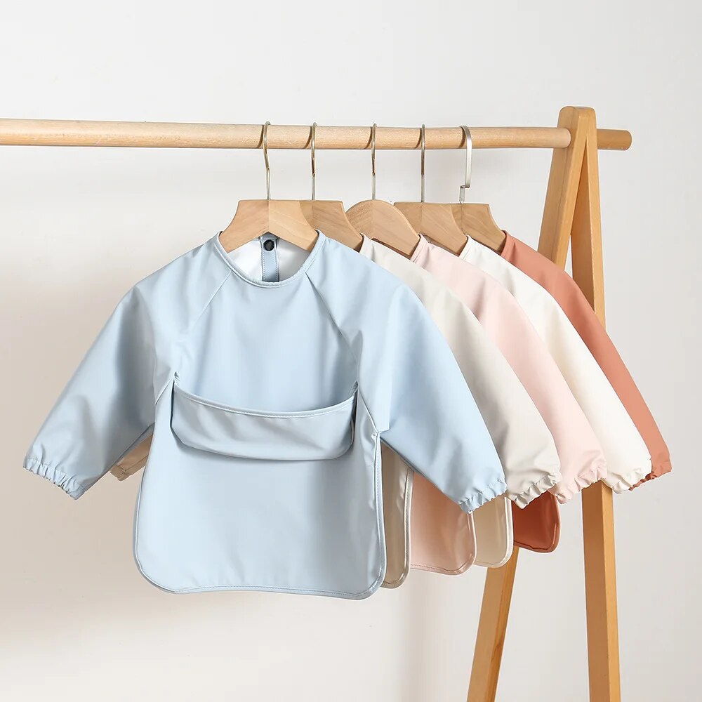 1pcs Solid Color Painting Smoc - Baby Food Apron recension och pris