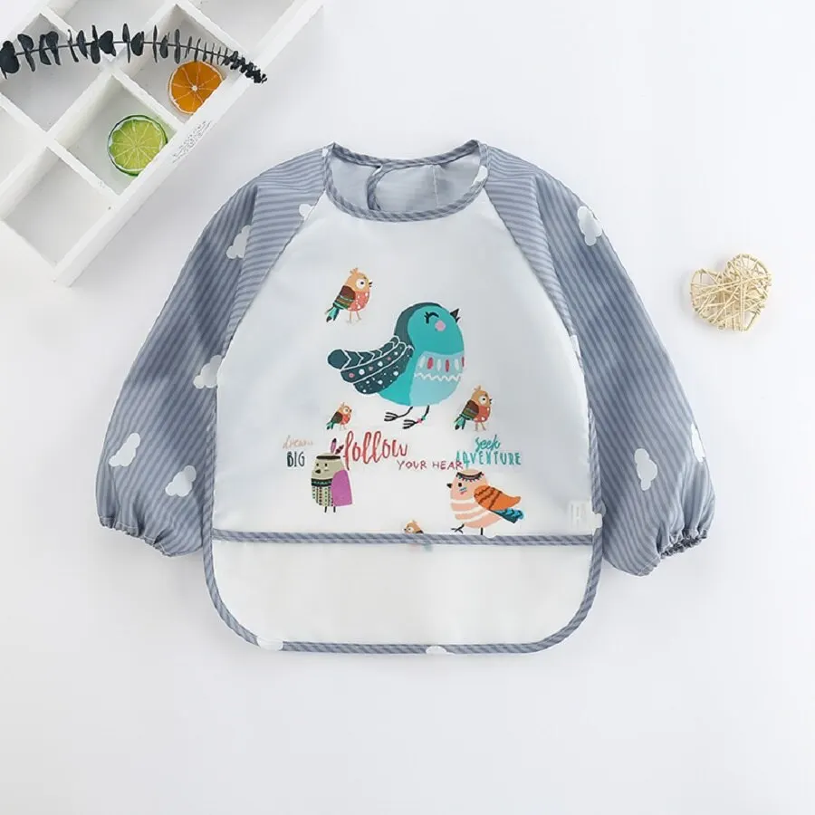 For1-3Year Baby Long Sleeve Sc - Baby Food Apron recension och pris