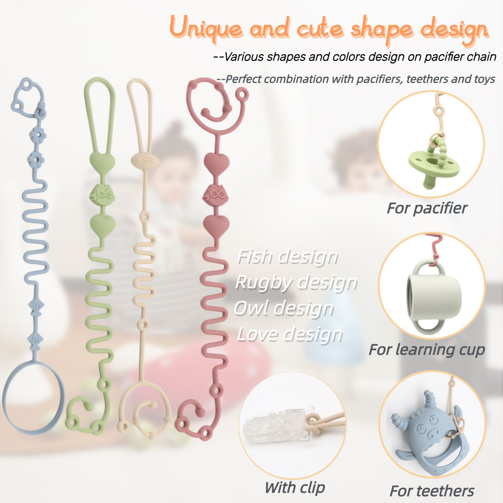 4-Piece Pack - Baby Toy Straps - Baby Food Bottle recension och pris