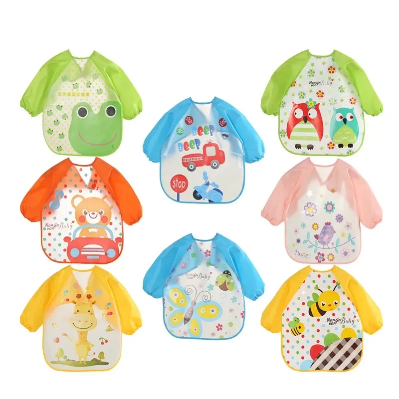 Waterproof EVA Full Sleeve Bab - Baby Food Apron recension och pris