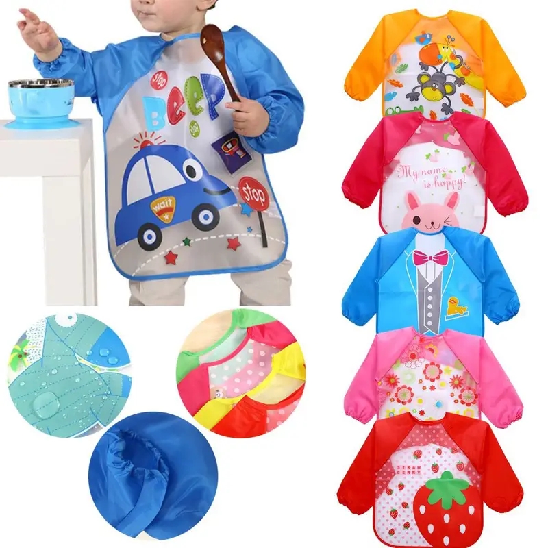 Waterproof EVA Full Sleeve Bab - Baby Food Apron recension och pris