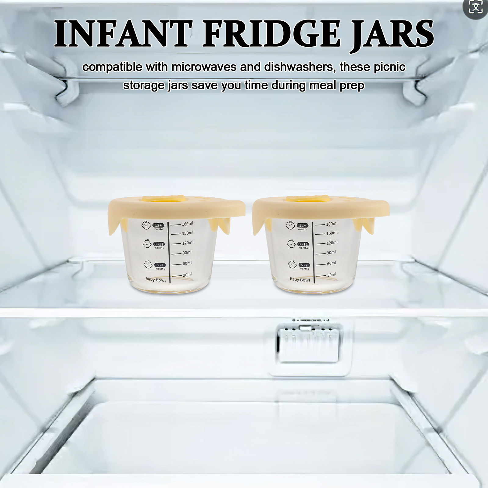 2Pcs Baby Food Storage Bowls G - Baby Food Jars Glass recension och pris
