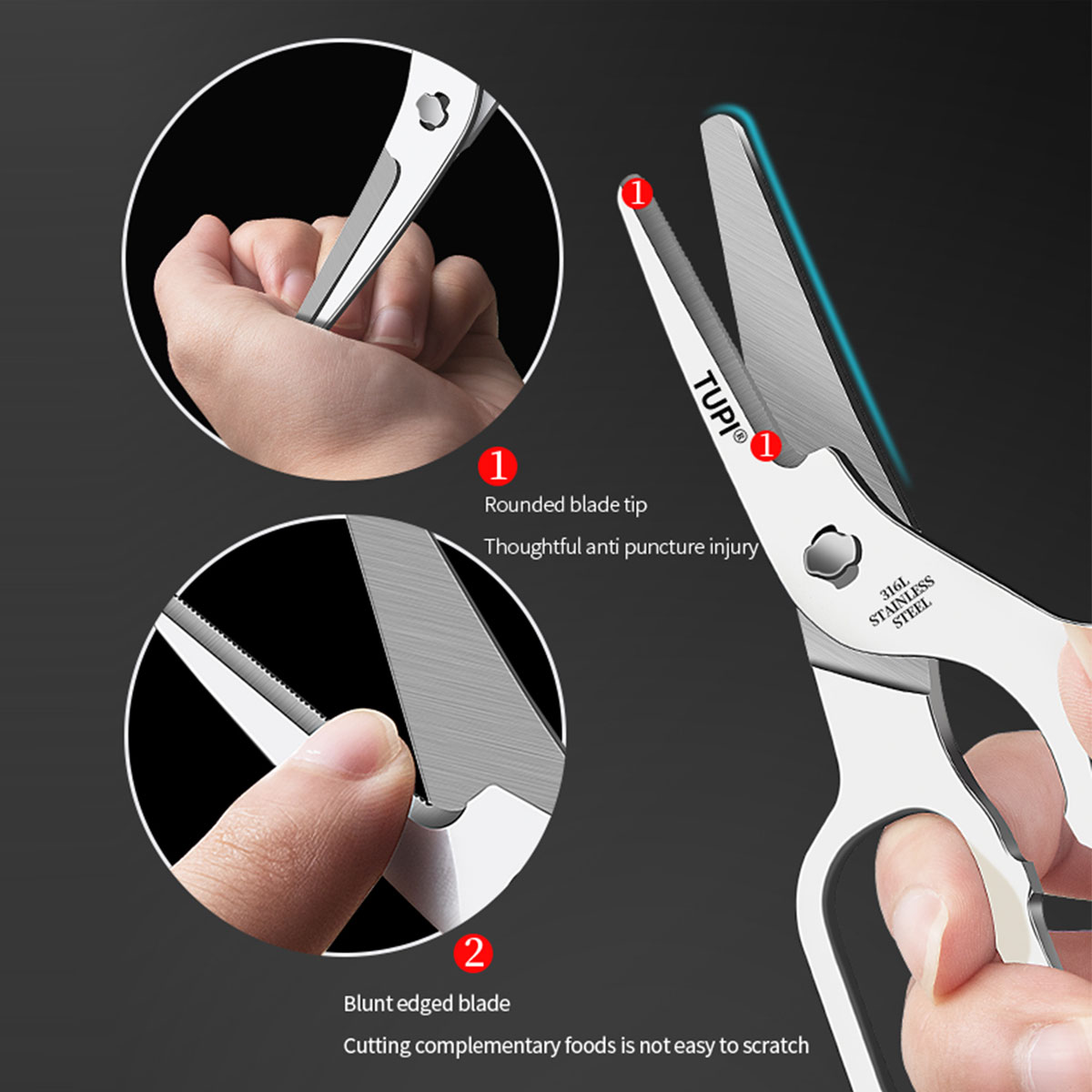 TUPI - Stainless Steel Scissor - Baby Food Scissors recension och pris